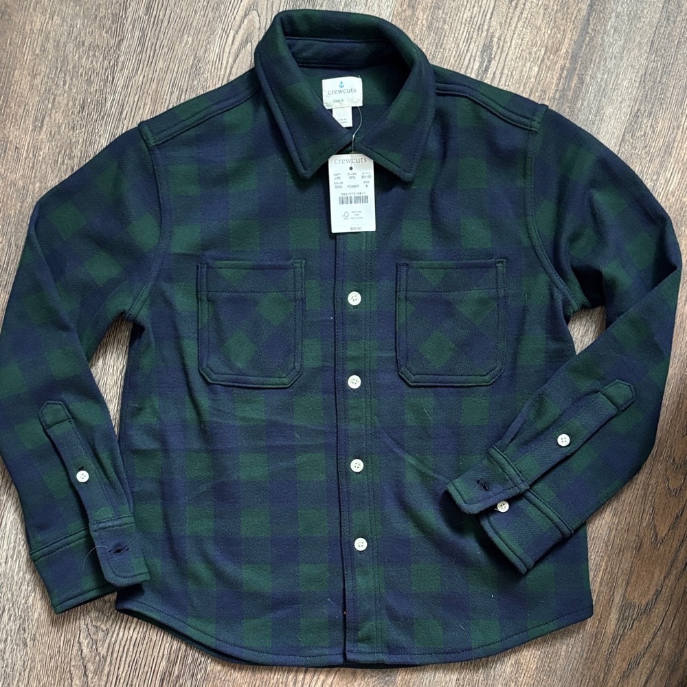 NWT CrewCuts soft stretch Plaid Shirt / Shacket